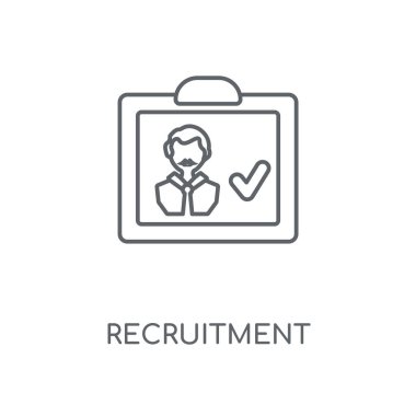 İşe Alım doğrusal simgesi. İşe Alım kavramı kontur sembolü tasarım. İnce grafik öğeleri illüstrasyon, beyaz bir arka plan, eps 10 anahat desen vektör.