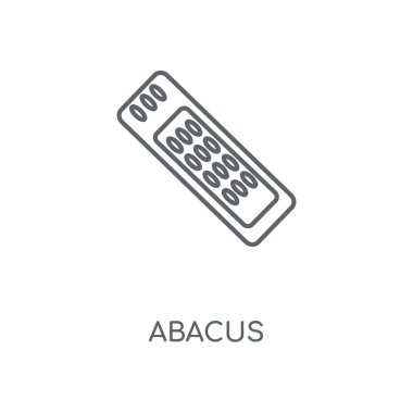 Abaküs doğrusal simgesi. Abaküs kavramı kontur sembolü tasarım. İnce grafik öğeleri illüstrasyon, beyaz bir arka plan, eps 10 anahat desen vektör.