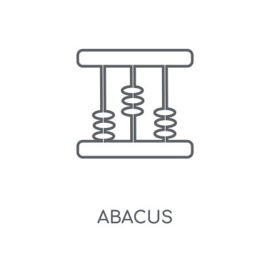 Abaküs doğrusal simgesi. Abaküs kavramı kontur sembolü tasarım. İnce grafik öğeleri illüstrasyon, beyaz bir arka plan, eps 10 anahat desen vektör.
