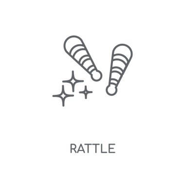 Doğrusal simgesi çıngırak. Kavramı kontur sembolü tasarım çıngırak. İnce grafik öğeleri illüstrasyon, beyaz bir arka plan, eps 10 anahat desen vektör.