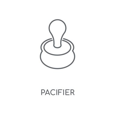 Emzik doğrusal simgesi. Emzik kavramı kontur sembolü tasarım. İnce grafik öğeleri illüstrasyon, beyaz bir arka plan, eps 10 anahat desen vektör.
