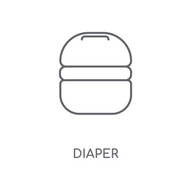 Bebek bezi doğrusal simgesi. Bebek bezi kavramı kontur sembolü tasarım. İnce grafik öğeleri illüstrasyon, beyaz bir arka plan, eps 10 anahat desen vektör.