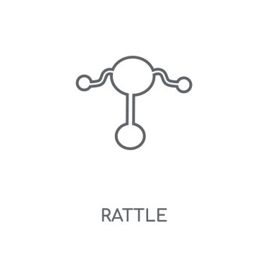 Doğrusal simgesi çıngırak. Kavramı kontur sembolü tasarım çıngırak. İnce grafik öğeleri illüstrasyon, beyaz bir arka plan, eps 10 anahat desen vektör.
