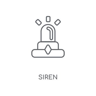 Siren doğrusal simgesi. Siren kavramı kontur sembolü tasarım. İnce grafik öğeleri illüstrasyon, beyaz bir arka plan, eps 10 anahat desen vektör.