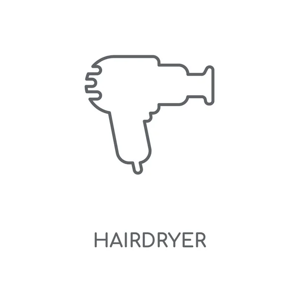 Ikona Liniowej Suszarka Włosów Suszarka Włosów Koncepcja Symbol Obrysu Cienkich — Wektor stockowy