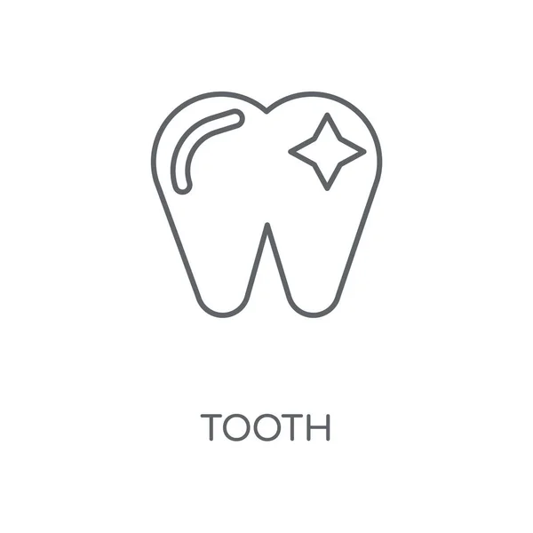 歯線形アイコン 歯のストローク シンボル デザインのコンセプト 薄いグラフィック要素ベクトル イラスト 白い背景 Eps の概要パターン — ストックベクタ