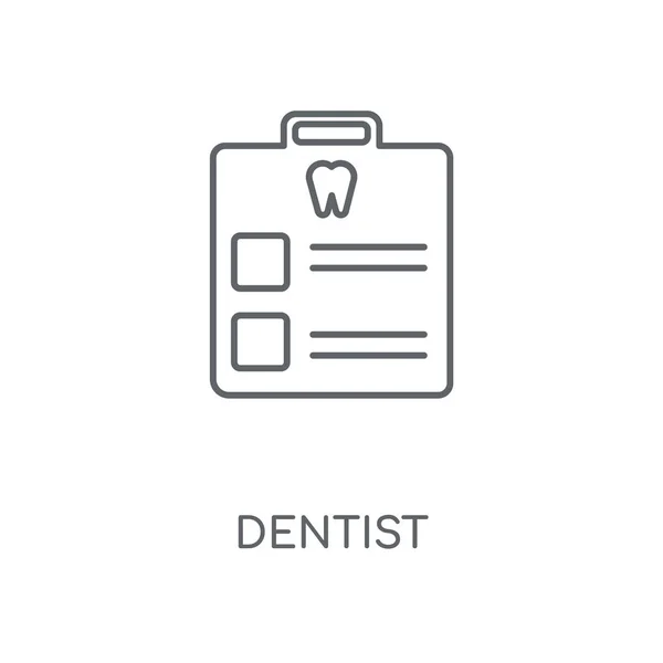 Icône Linéaire Dentiste Concept Dentiste Dessin Symbole Avc Illustration Vectorielle — Image vectorielle