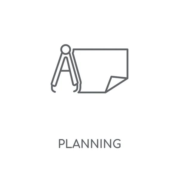 Doğrusal Simgesi Planlama Planlama Kavramı Kontur Sembolü Tasarım Nce Grafik — Stok Vektör