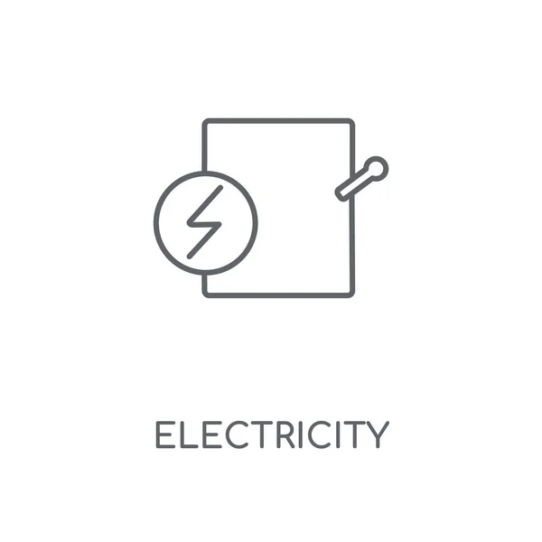 Лінійна Піктограма Електрики Дизайн Символів Інсульту Концепції Електроенергії Тонкі Графічні — стоковий вектор