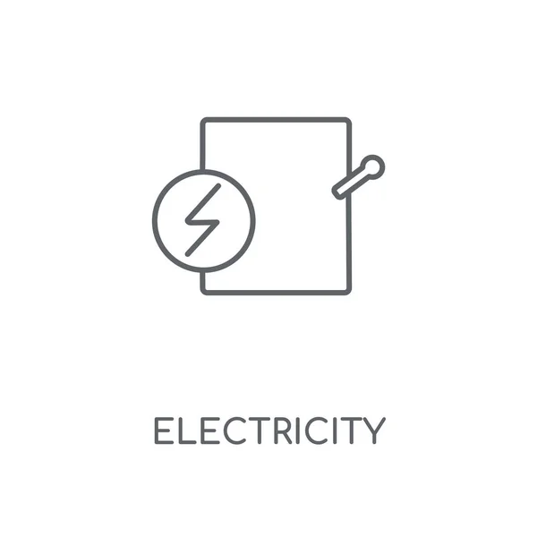 Elektrické Lineární Ikona Elektřina Symbolem Tahu Koncepce Designu Tenké Grafické — Stockový vektor