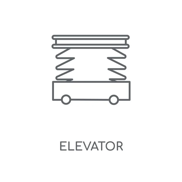 Ícone Linear Elevador Design Símbolo Curso Conceito Elevador Elementos Gráficos — Vetor de Stock