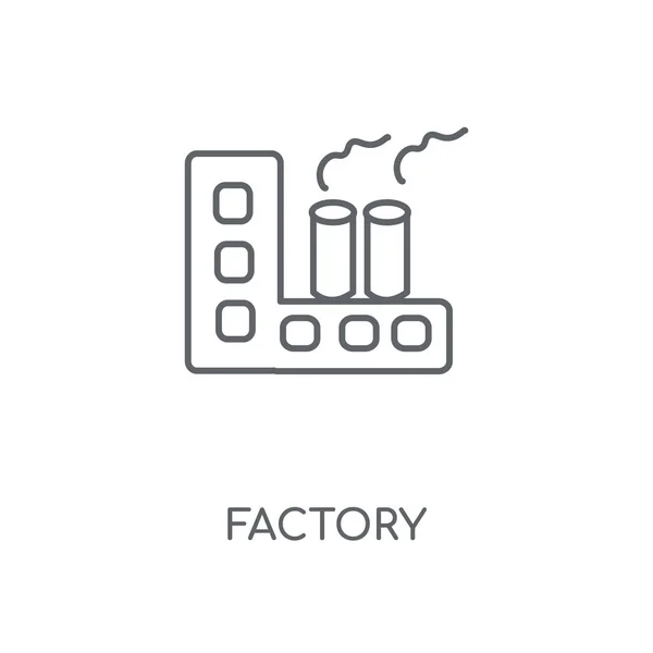 工場線形アイコン 工場コンセプト ストローク シンボル デザイン 薄いグラフィック要素ベクトル イラスト 白い背景 Eps の概要パターン — ストックベクタ