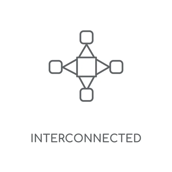 相互接続された線形アイコン ストローク シンボル デザインのコンセプトを相互接続します 薄いグラフィック要素ベクトル イラスト 白い背景 Eps の概要パターン — ストックベクタ