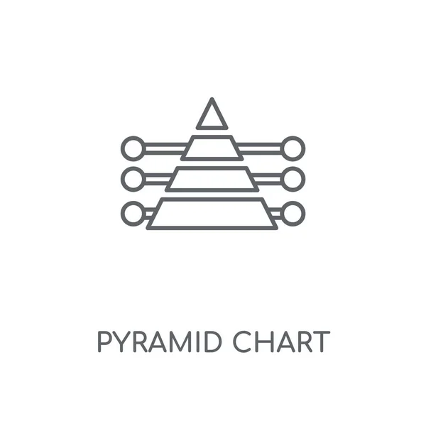 Piramida Wykres Liniowy Ikona Ostrosłupowy Wykresu Koncepcja Symbol Obrysu Cienkich — Wektor stockowy