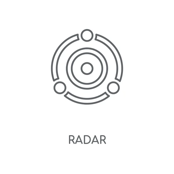 Ícone Linear Radar Design Símbolo Traço Conceito Radar Elementos Gráficos — Vetor de Stock