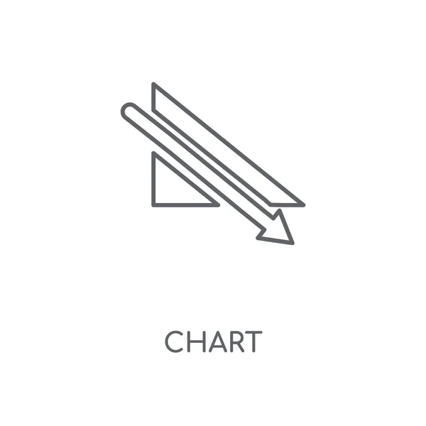 Wykres Liniowy Ikona Wykresu Koncepcja Symbol Obrysu Cienkich Elementów Graficznych — Wektor stockowy