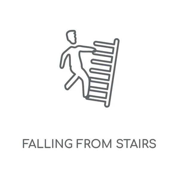 Cayendo Las Escaleras Icono Lineal Cayendo Las Escaleras Concepto Trazo — Vector de stock