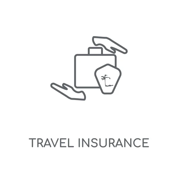 Travel Insurance Linear Icon Travel Insurance Concept Stroke Symbol Design — Stock Vector