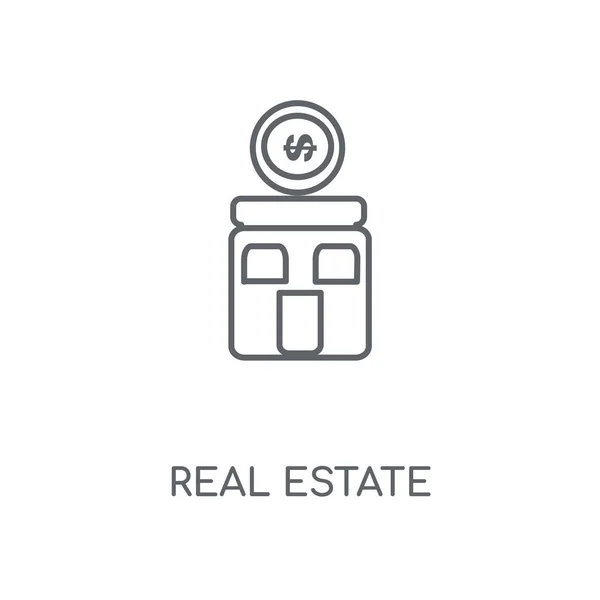 Real Estate Lineární Ikona Real Estate Koncept Tahu Symbol Design — Stockový vektor