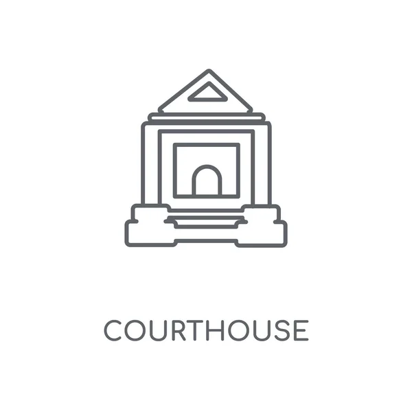 法院线性图标 法院概念笔画符号设计 薄的图形元素向量例证 在白色背景上的轮廓样式 Eps — 图库矢量图片