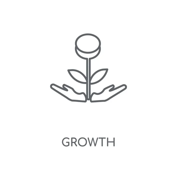 Ícone Linear Crescimento Design Símbolo Curso Conceito Crescimento Elementos Gráficos — Vetor de Stock