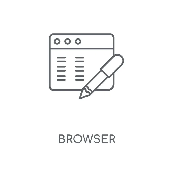 Ícone Linear Navegador Design Símbolo Curso Conceito Navegador Elementos Gráficos — Vetor de Stock