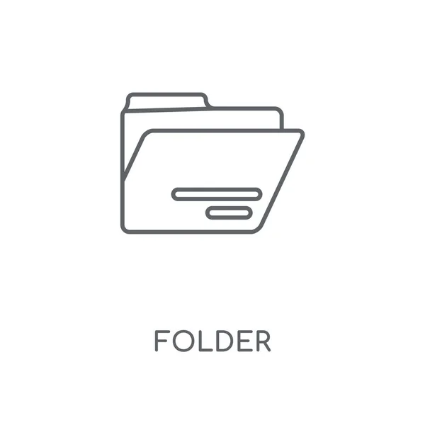 Liniowy Ikonę Folderu Projekt Folderu Koncepcja Obrys Symbolu Cienkich Elementów — Wektor stockowy