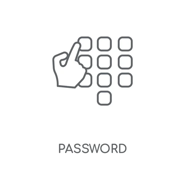 Icona Lineare Con Password Progettazione Simbolo Colpo Concetto Password Illustrazione — Vettoriale Stock