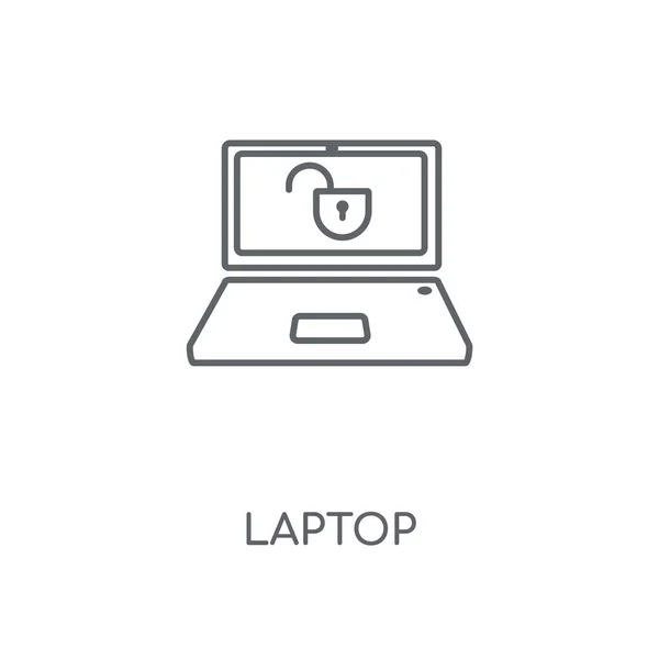 Ícone Linear Portátil Design Símbolo Curso Conceito Laptop Elementos Gráficos — Vetor de Stock