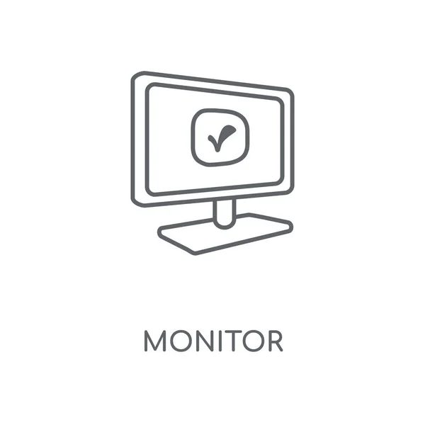 Monitor Ícone Linear Monitore Design Símbolo Curso Conceito Elementos Gráficos — Vetor de Stock