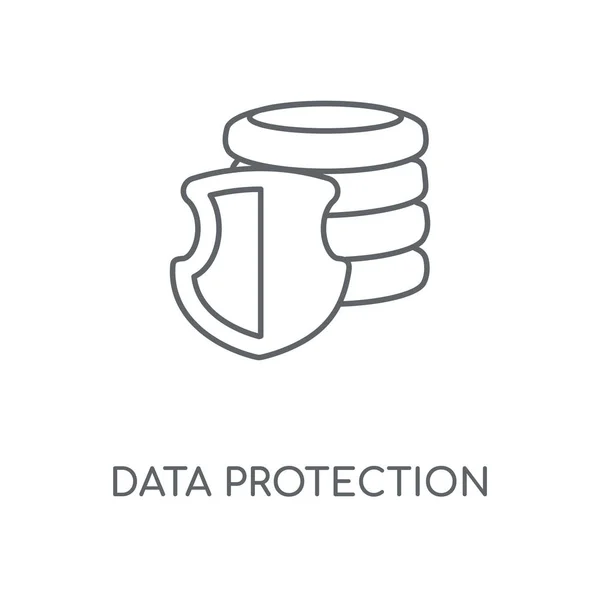 Ícone Linear Proteção Dados Projeto Símbolo Curso Conceito Proteção Dados — Vetor de Stock