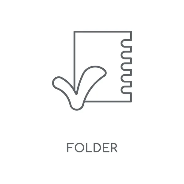 Folder Linear Icon Folder Concept Stroke Symbol Design Thin Graphic — Stock Vector