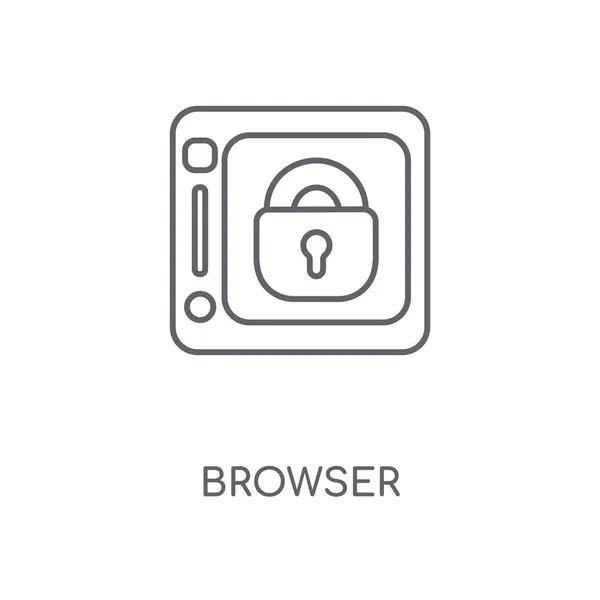 Liniowy Ikona Przeglądarki Przeglądarki Koncepcja Symbol Obrysu Cienkich Elementów Graficznych — Wektor stockowy
