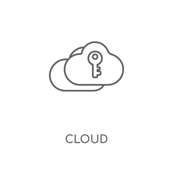 Ícone Linear Nuvem Design Símbolo Curso Conceito Nuvem Elementos Gráficos — Vetor de Stock