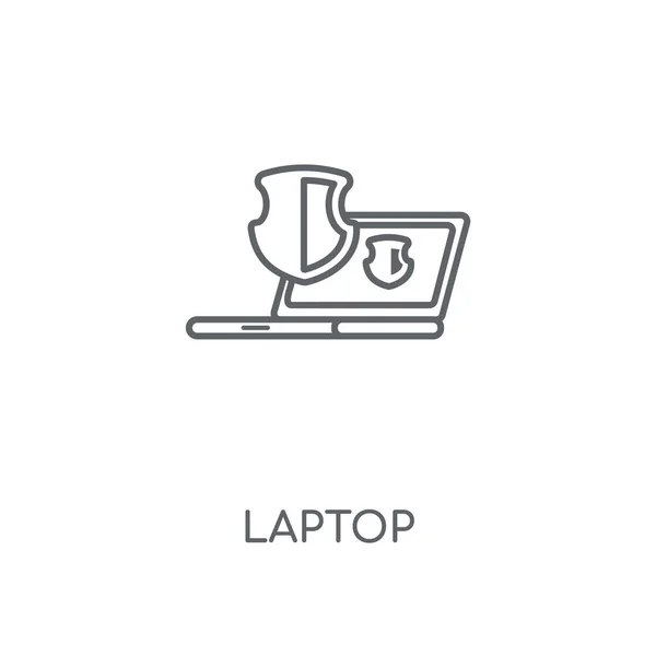 Laptop Lineárního Ikona Přenosný Počítač Koncept Tahu Symbol Design Tenké — Stockový vektor