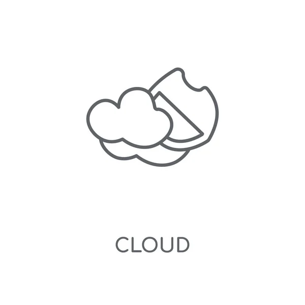 Icono Lineal Nube Diseño Símbolo Trazo Concepto Nube Elementos Gráficos — Vector de stock