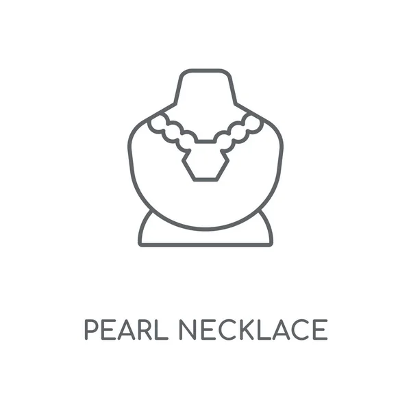 Collier Perle Icône Linéaire Collier Perle Concept Course Symbole Design — Image vectorielle