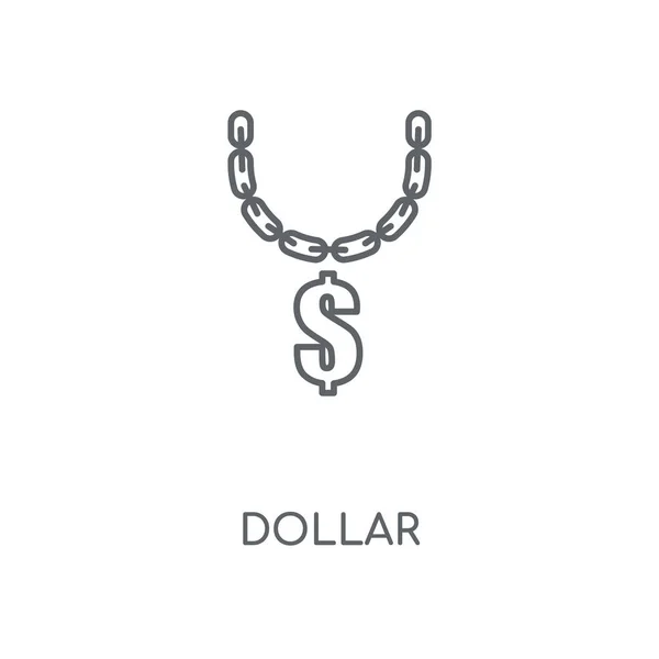 Icono Lineal Dólar Diseño Símbolo Golpe Concepto Dólar Elementos Gráficos — Vector de stock