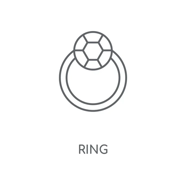 Ring Lineaire Pictogram Ring Conceptontwerp Beroerte Symbool Dunne Grafische Elementen — Stockvector