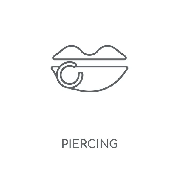 Piercing Γραμμική Εικονίδιο Piercing Προμελέτη Σύμβολο Κτυπήματος Λεπτή Στοιχεία Γραφικών — Διανυσματικό Αρχείο