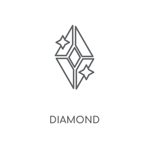 Diamond Linear Icon Diamond Concept Stroke Symbol Design Thin Graphic — Stock Vector