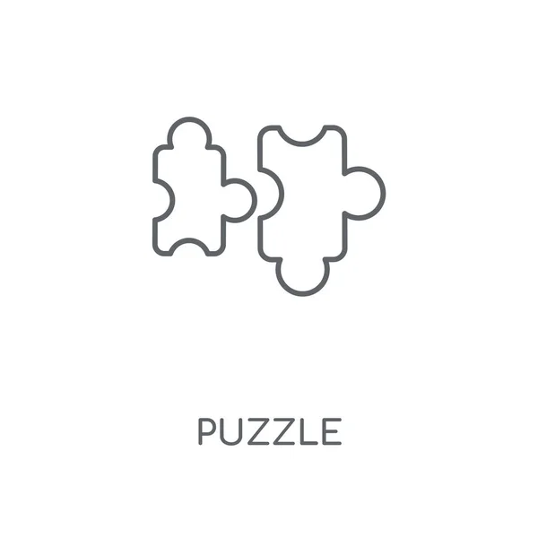 Puzzle Ikona Liniowej Puzzle Koncepcja Symbol Obrysu Cienkich Elementów Graficznych — Wektor stockowy