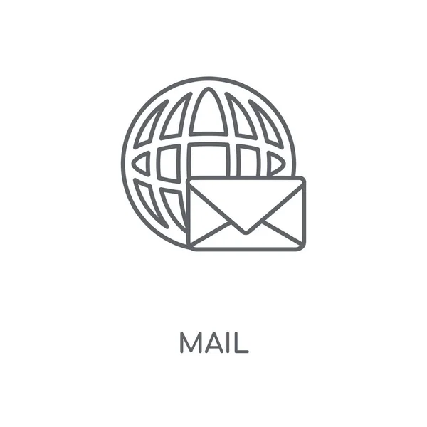 Γραμμική Εικονίδιο Αλληλογραφίας Mail Προμελέτη Σύμβολο Κτυπήματος Λεπτή Στοιχεία Γραφικών — Διανυσματικό Αρχείο