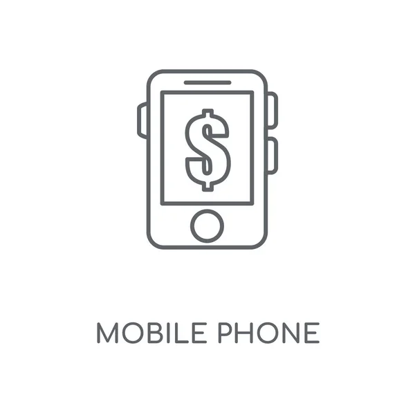 Ícone Linear Telefone Móvel Design Símbolo Curso Conceito Telefone Móvel — Vetor de Stock