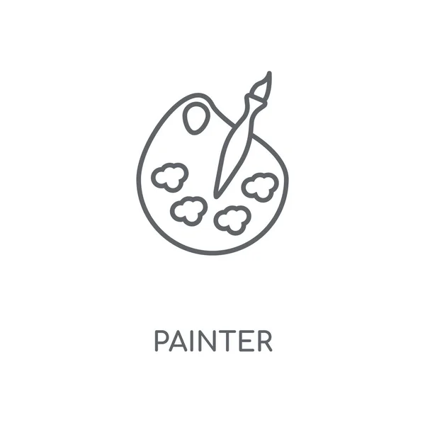 Painter Linear Icon Painter Concept Stroke Symbol Design Thin Graphic — Stock Vector