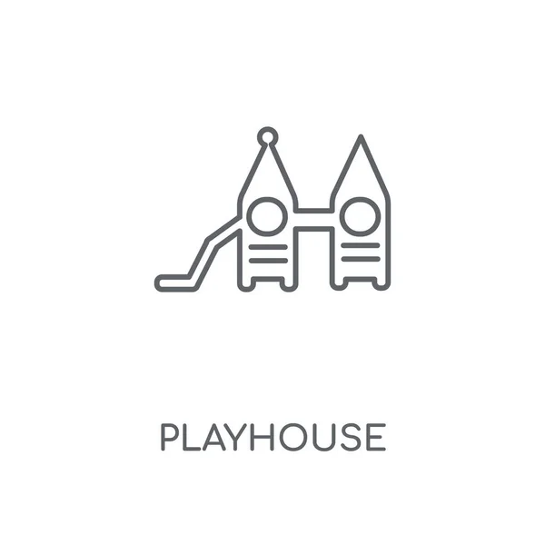 Ícone Linear Playhouse Design Símbolo Curso Conceito Playhouse Elementos Gráficos — Vetor de Stock