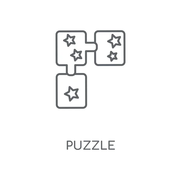 Puzzle Icono Lineal Concepto Rompecabezas Diseño Símbolo Carrera Elementos Gráficos — Vector de stock