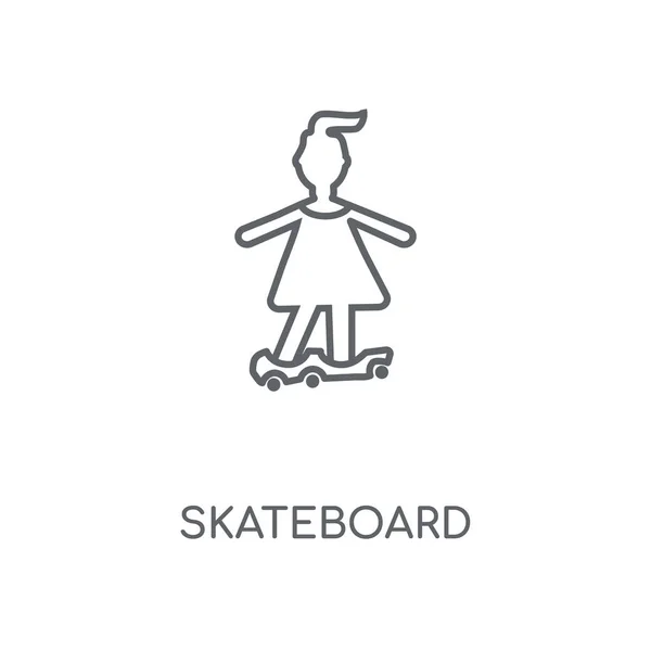 Skateboard Linear Icon Skateboard Concept Stroke Symbol Design Thin Graphic — Stock Vector