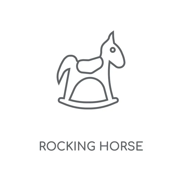 Icona Lineare Rocking Horse Concetto Cavallo Dondolo Disegno Simbolo Ictus — Vettoriale Stock