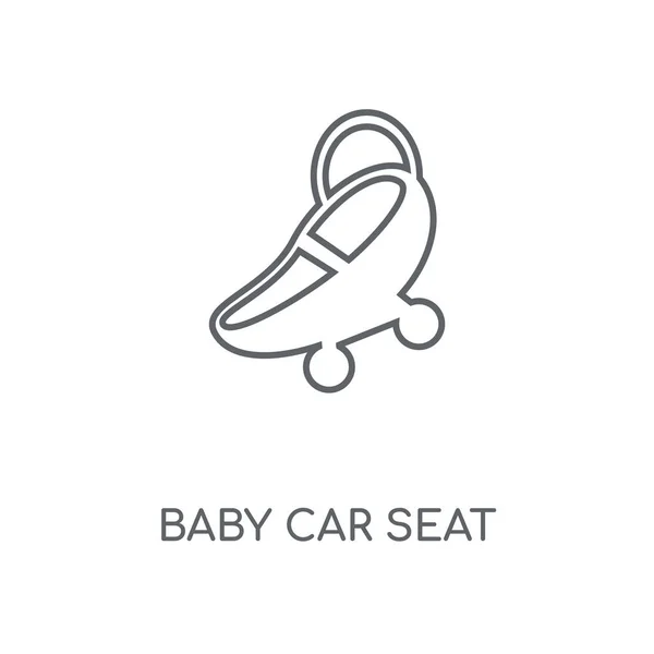Baby Car Seat Linear Icon Baby Car Seat Concept Stroke — Stock Vector